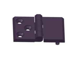 Zawias płaski 76×50 mm poliamid 2 szpilki 3 otwory